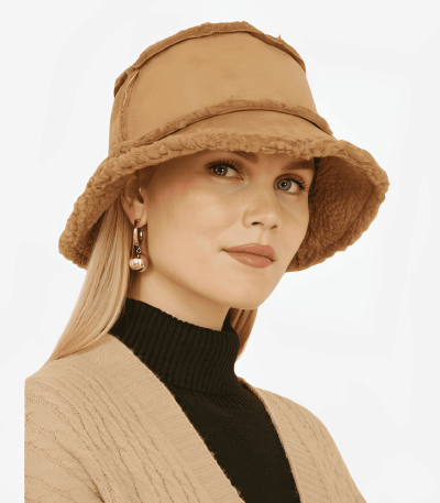 Reversible Winter Bucket Hats Women 2 Styles in 1